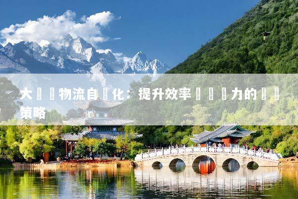 大灣區物流自動化：提升效率與競爭力的關鍵策略